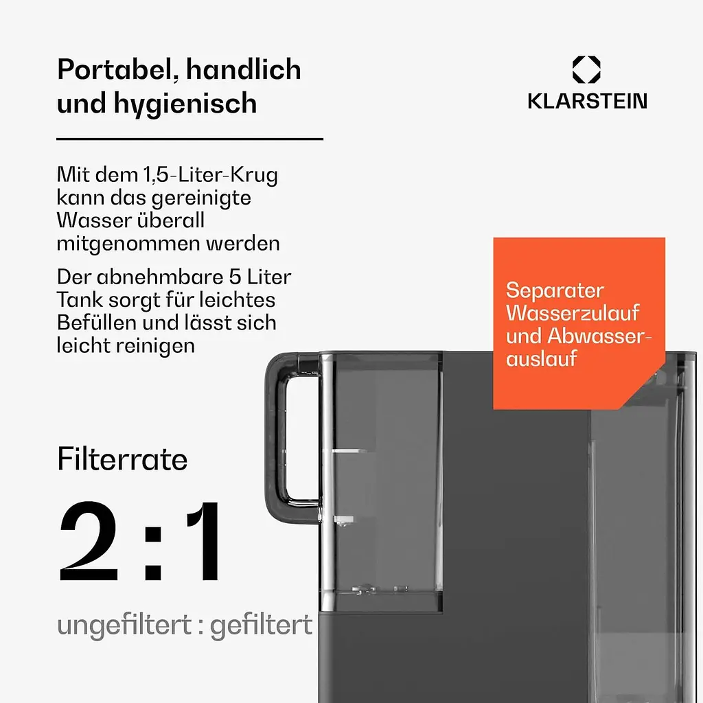 Фильтр воды обратного осмоса Klarstein VitalPour Бак 5 л (10046405) - фото 4