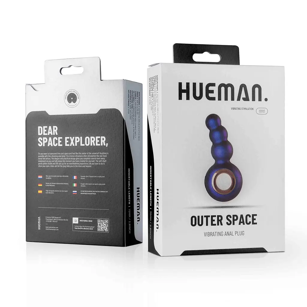 Анальна пробка Hueman Outer Space Vibrating Anal Plug 13.2 см (фіолетовий) - фото 6