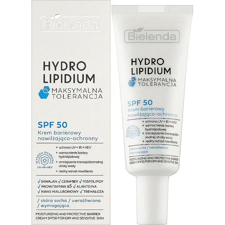 Увлажняющий и защитный барьерный крем Bielenda Hydro Lipidium SPF50, 30 мл - фото 2