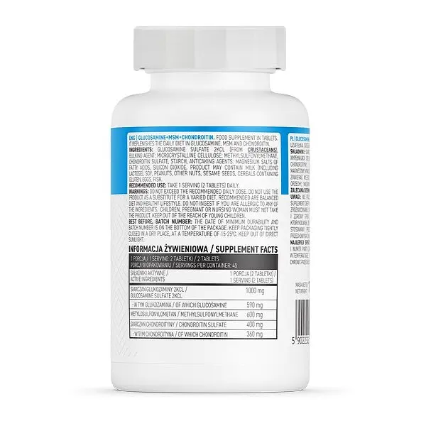 Препарат для суглобів і зв'язок Ostrovit Glucosamine+MSM+Chondroitin 90 таблеток - фото 2