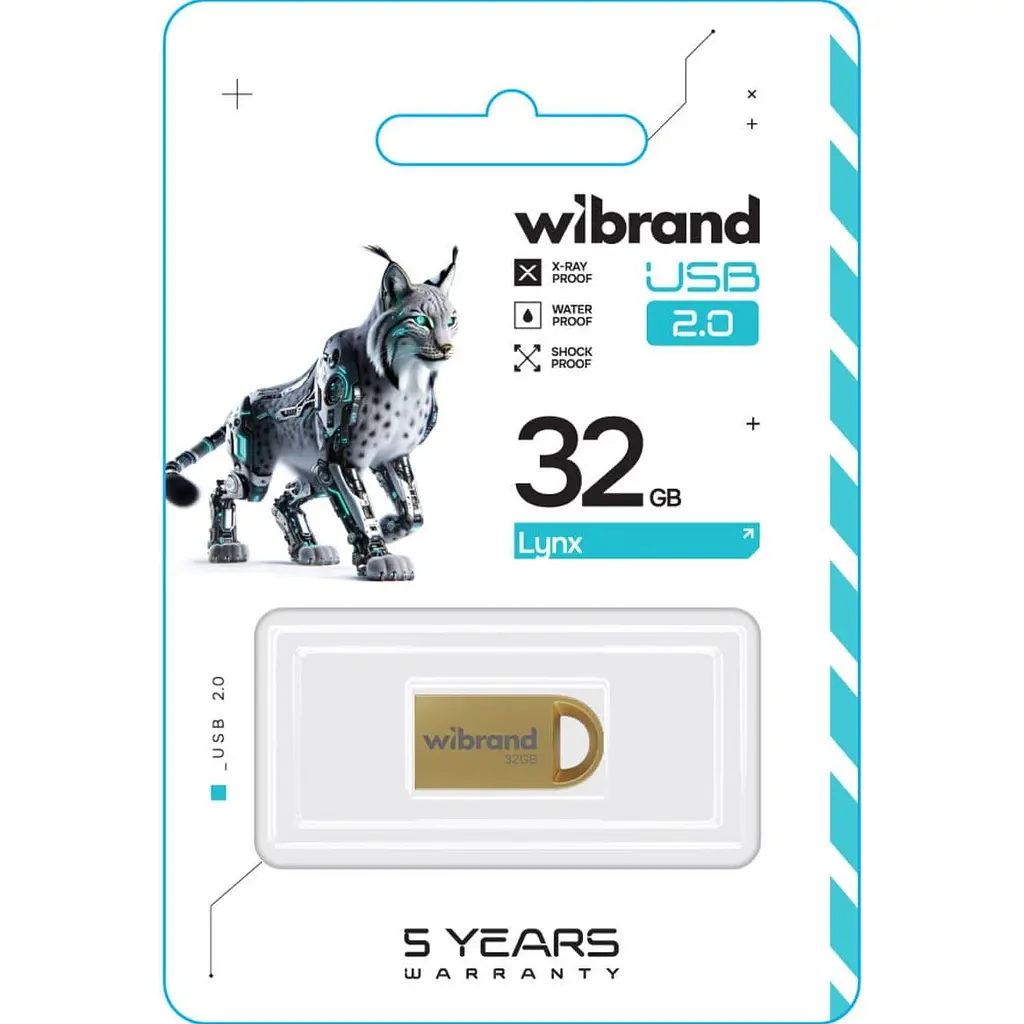 Flash Wibrand USB 2.0 Lynx 32Gb Gold - фото 2