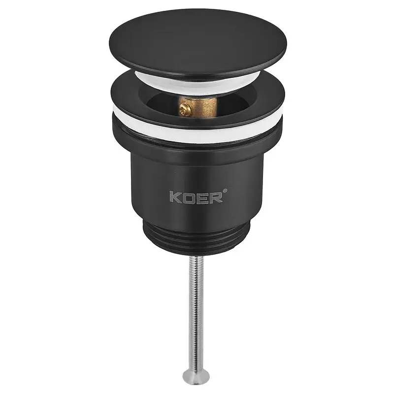 Донний клапан для раковини Koer PW-11-05 універсальний Click-Clack 1 1/4″ Чорний KR5795