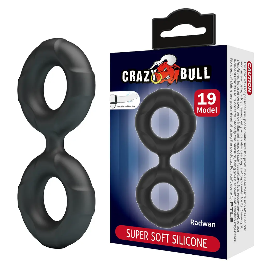 Ерекційне кільце Crazy Bull Super Soft Silicone Radwan, чорне PRETTY LOVE BI-210364 103646