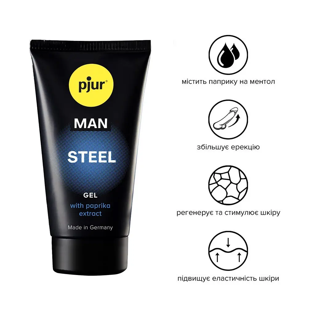 Збуджуючий гель для масажу Pjur Man Steel Ge, 50 мл - фото 3