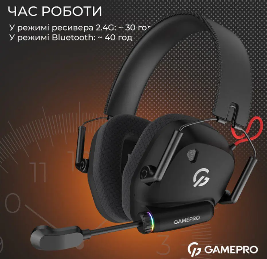 Ігрові навушники GamePro HSW-120-B Wireless Mercury Genesis Pro Black - фото 8