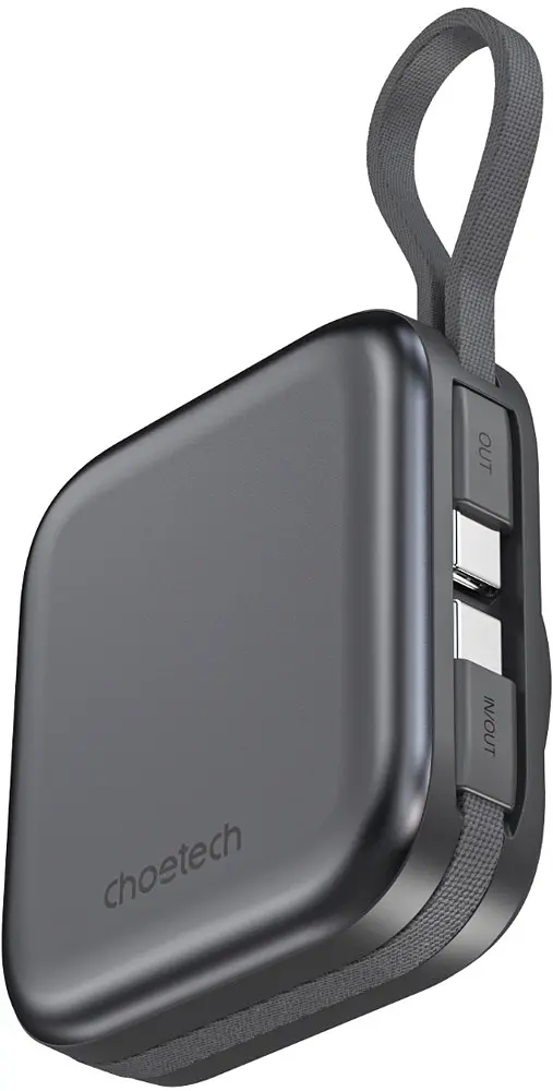 Універсальна мобільна батарея Choetech Magnetic Wireless 10000mAh 22,5W PD USB-A,USB-C,build USB-C,Apple Watch charger чорний - фото 3