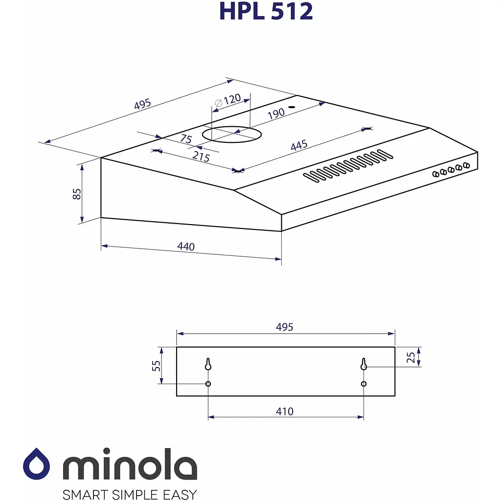 Витяжка Minola HPL 512 BL - фото 10
