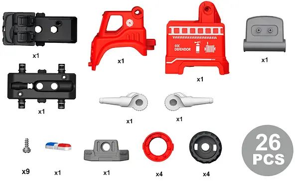 Конструктор DIY Spatial Creativity Пожарный спецтранспорт, красный (CJ-1614177) - фото 3