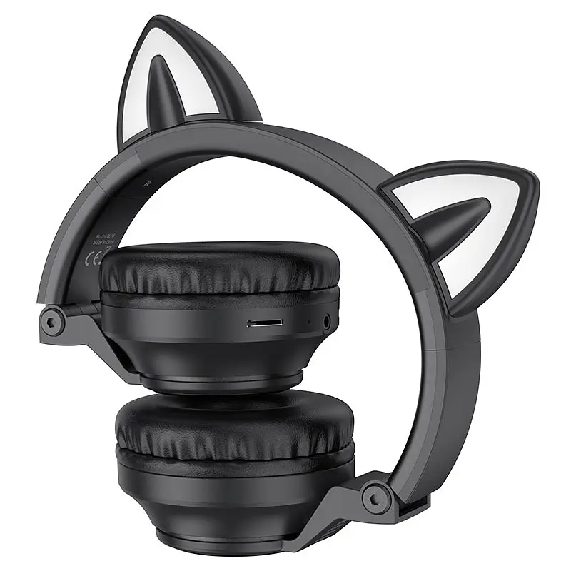 Наушники Bluetooth Главные Borofone BO18 CAT Ear черный - фото 2