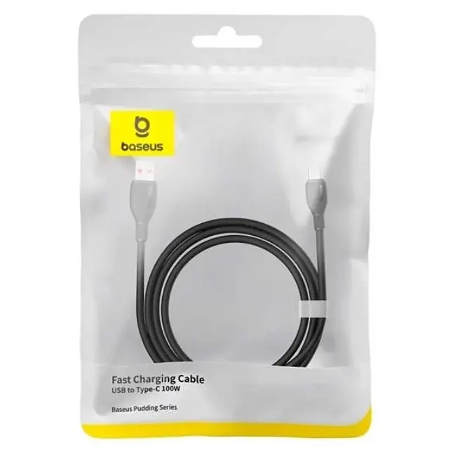 Кабель Baseus Pudding Series Fast Charging Cable USB to Type-C 100W 1,2 м Cluster Черный - фото 2