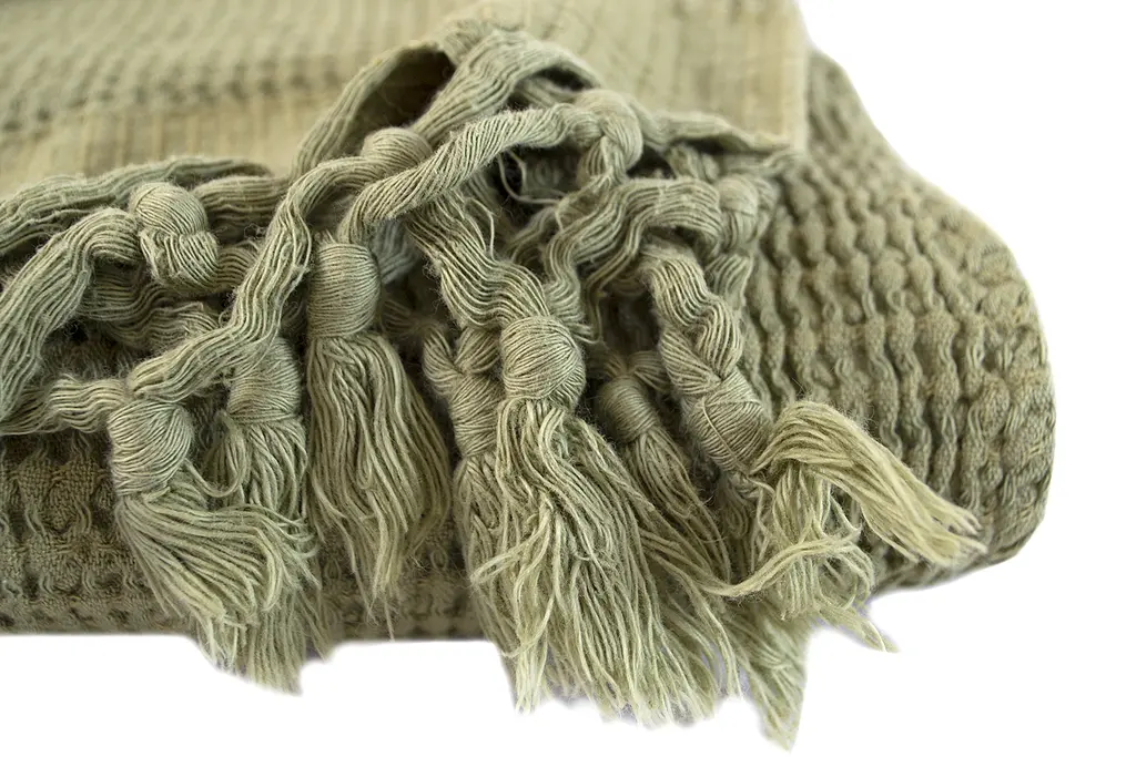 Плед Lotus Home - Rius olive оливковый 130x170 - фото 3