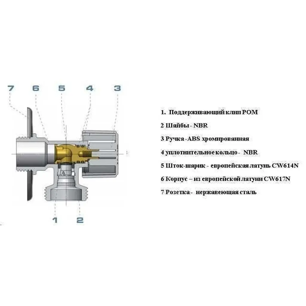 Кран кульовий кутовий Arco 1/2″х 3/4″ NOVFR729 000000704 - фото 6