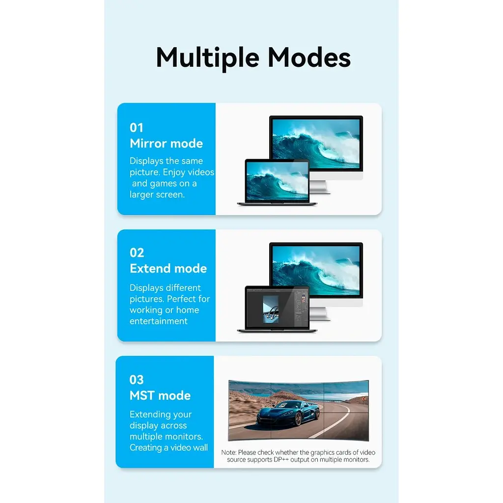 Кабель Vention Mini DisplayPort to Mini DisplayPort V1.4 2m Blue (HCGLH) [170512] - фото 8