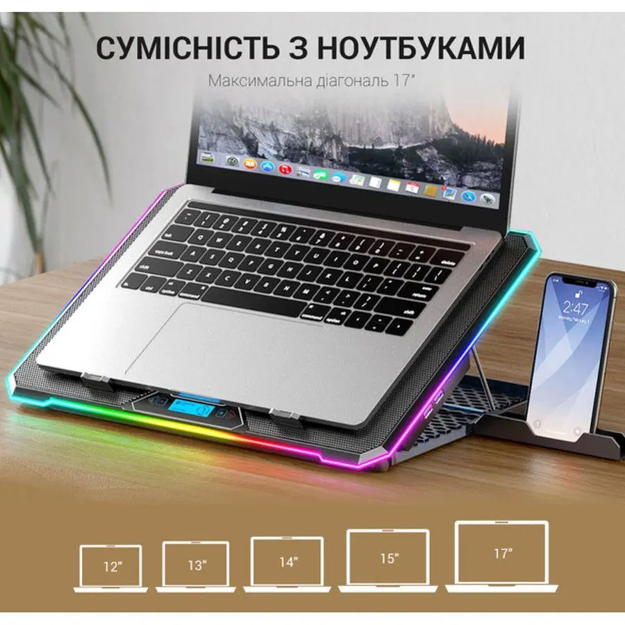 Охлаждающая подставка для ноутбука до 17,3 дюйма GamePro GPCP-940 6xfans - фото 10