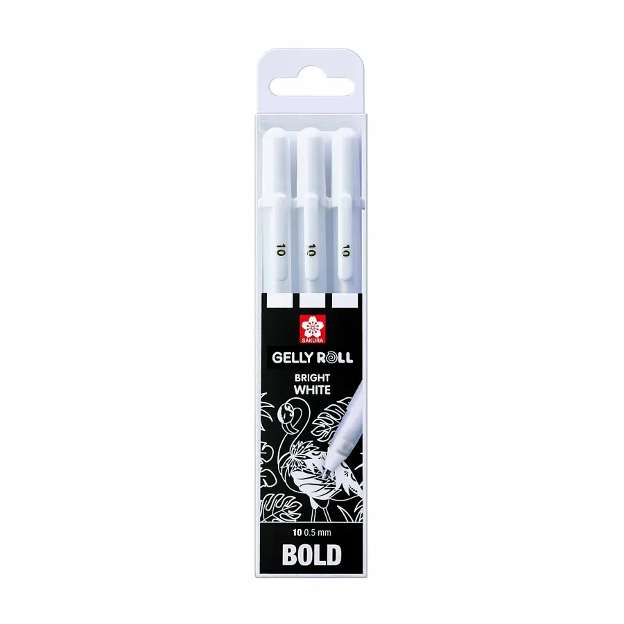 Набір гелевих ручок BASIC BOLD 10 Біла 3шт. Sakura - фото 2