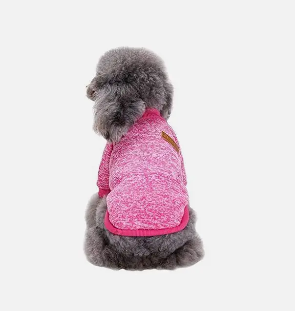 Кофта для собак та котів EcoToys Bright Pink XL ряба яскраво-рожева A: 39 см B: 48 см C: 29 см 7102 - фото 5