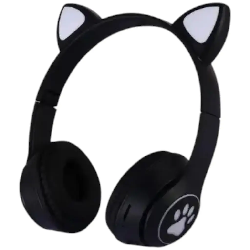 Дитячі навушники Cat MZ-023 Bluetooth RGB підсвічування FM microSD з котячими вушками чорний - фото 2