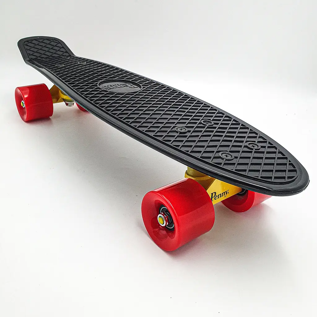 Пенні борд скейт 55х15см до 80кг ABEC 7 червоні матові колеса скейтборд Penny Board Pastel Series чорний - фото 2