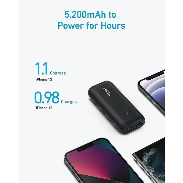 Портативний зарядний пристрій Anker 321 PowerCore 5K ємністю 5200 мАг сумісний з iPhone 13 та 12 серії - фото 3