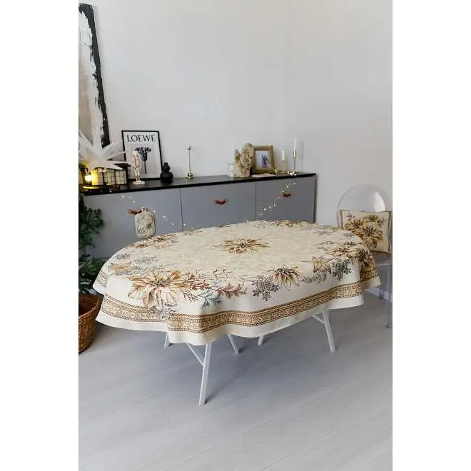 Скатерть Прованс Золотой праздник гобелен 135х240 см (37392) - фото 3