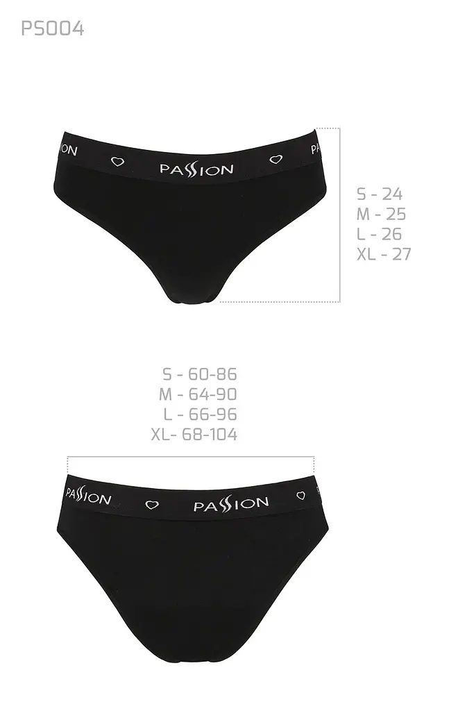 Трусики-слипы из хлопка с эластаном Passion PS004 Panties black, S (черный) - фото 4