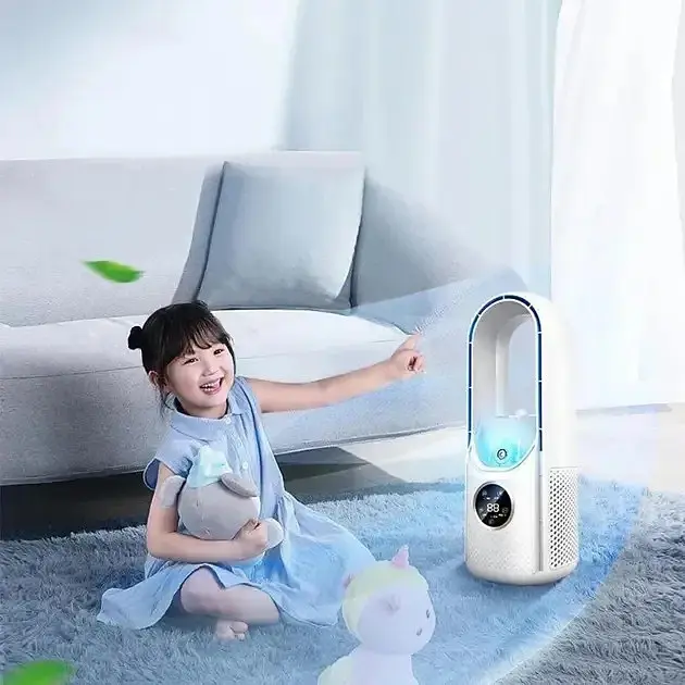 Безлопатевий вентилятор з зволожувачем і підсвіткою Smart Air Multiplier LY-939 • Настільний акумуляторний вентилятор 3-в-1 - фото 4