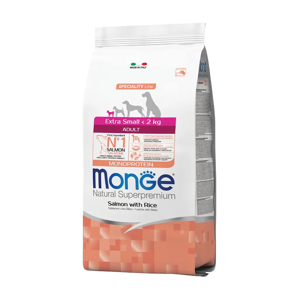 Сухий корм для собак Monge Extra Small Adult Salm/Rice зі смаком лосося 800 г (8009470011457)