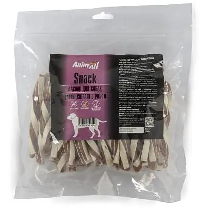 Ласощі AnimAll Snack качині спіралі з рибою для собак 500 г - фото 1