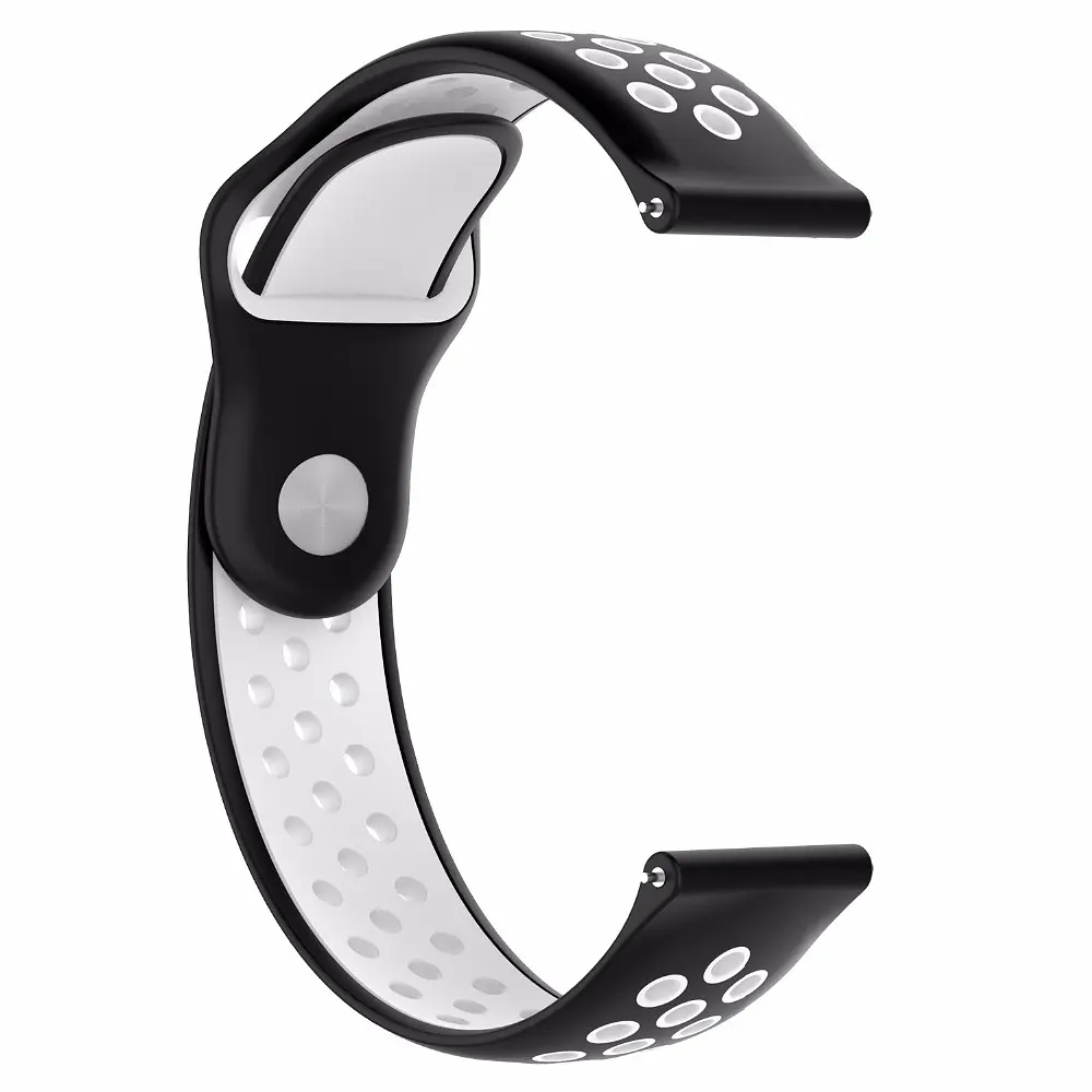 Ремінець BeWatch sport-style 20 мм для смарт-годинника Xiaomi amazfit BIP Чорно-Білий (1010112) - фото 2