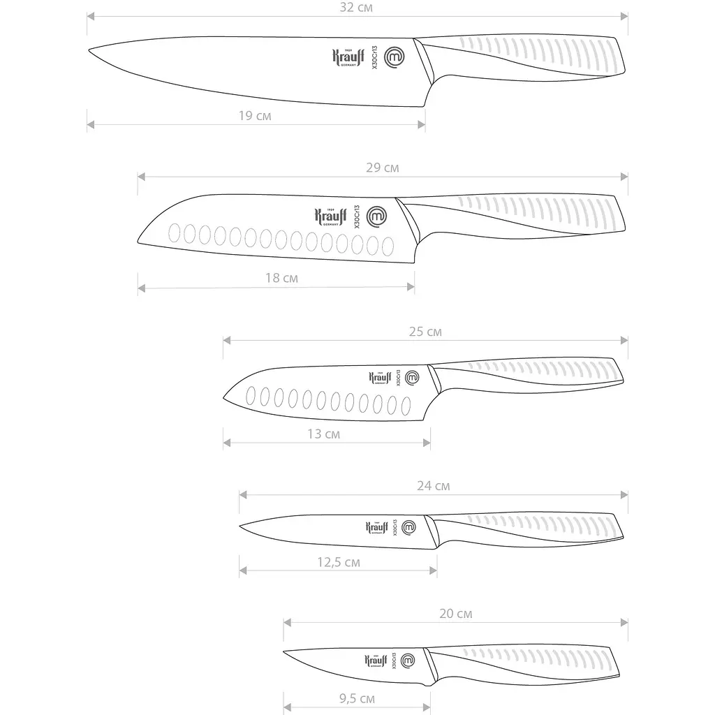 Набір ножів Krauff 5 предметів на підставці (29-305-262) - фото 11