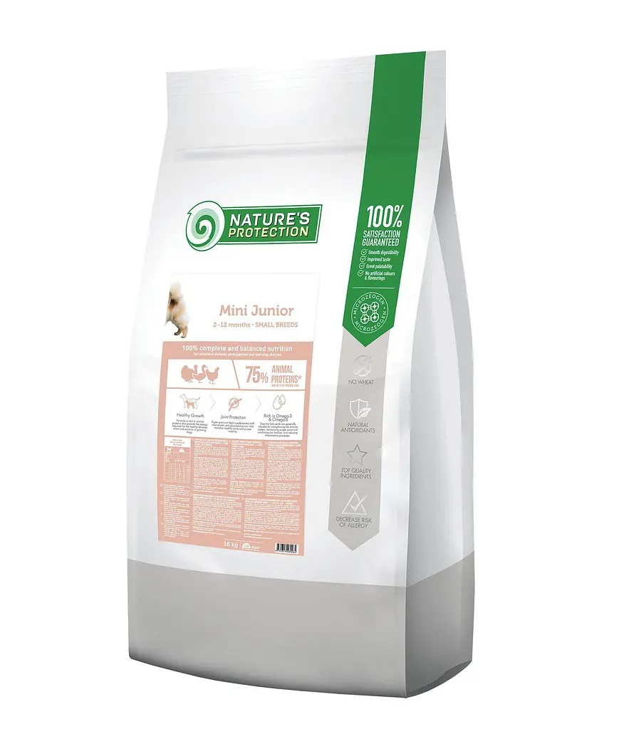 Сухий корм для цуценят малих порід Nature's Protection Mini Junior Small Breeds, 18 кг