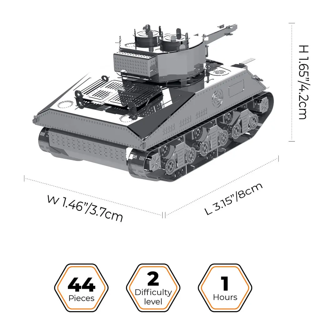 Конструктор Metal Time колекційна модель M4 Sherman (MT070) - фото 2