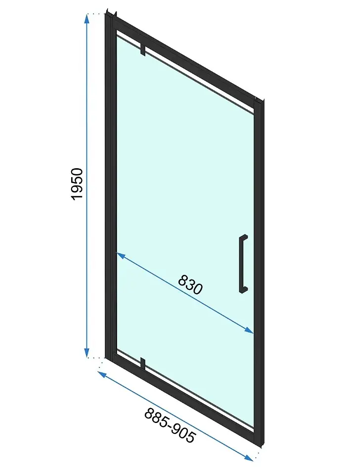 Душова кабіна Rea Rapid Swing 90x90 black REA-KPL-009953, Чорний матовий, Універсальна, прозрачний, Чорний матовий - фото 6