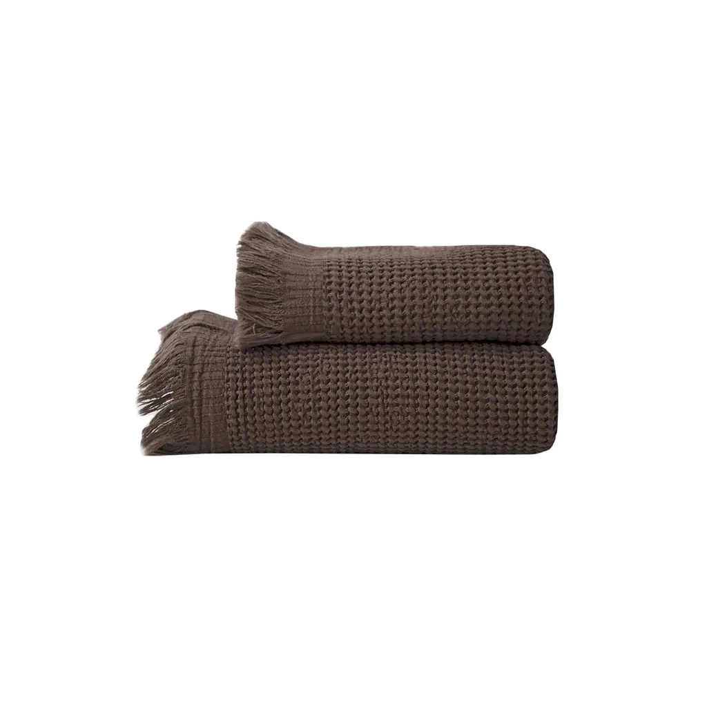 Полотенце Lotus Home - Rius dark brown темно-коричневый 50x100 - фото 7