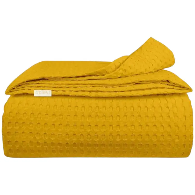 Плед покривало Cosas Curcuma Waffle Weave 240х260 см (Blanket_23Curcuma_WaffleWeave_240x260)