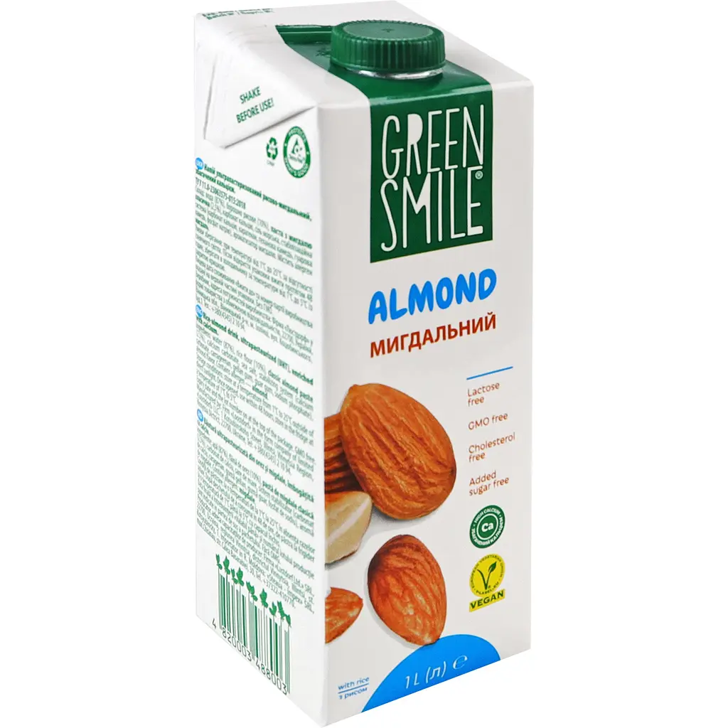 Напій рисово-мигдальний Green Smile ультрапастеризований збагачений кальцієм 1.5% 1 л - фото 3