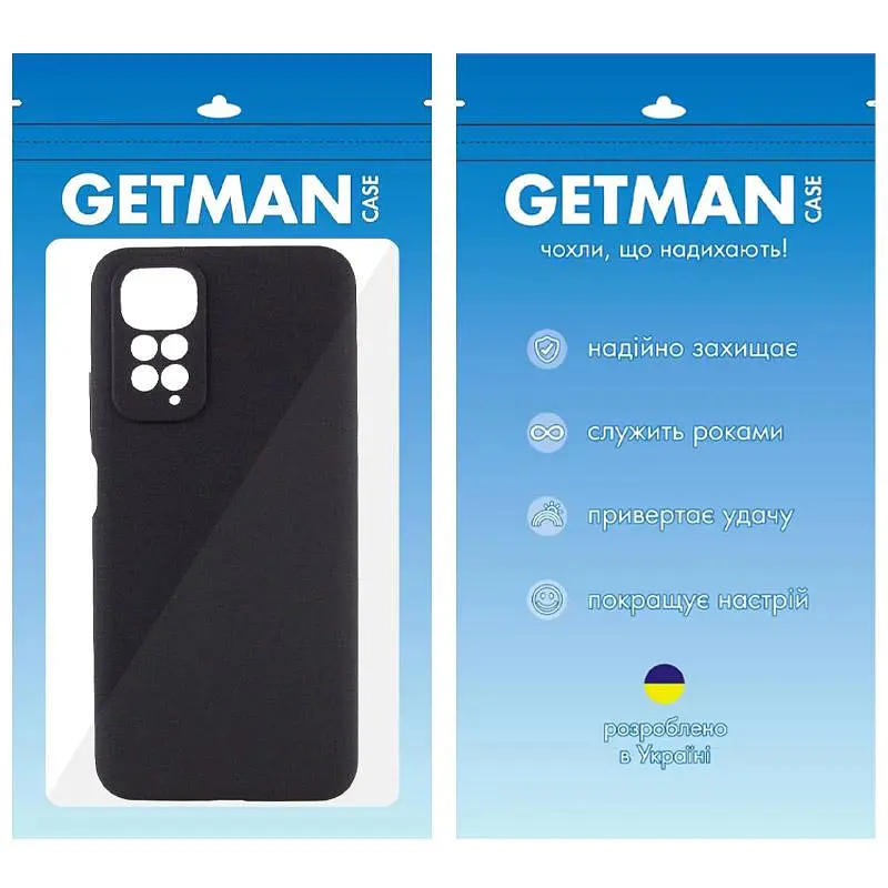Чохол TPU GETMAN Liquid Silk Full Camera для Xiaomi Redmi Note 11 (Global) / Note 11S Чорний / Black - фото 6