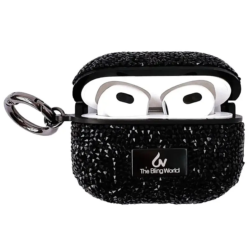 TPU чехол Bling World Rock Diamond для наушников AirPods 3 Черный - фото 2
