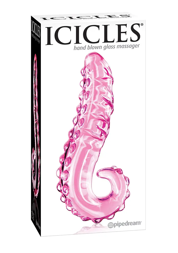 Скляний фалоімітатор Icicles No.24 15.5 см рожевий - фото 4