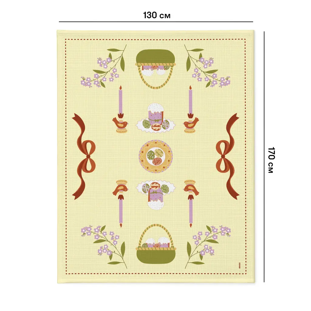 Скатертина «Великодній кошик» жовта 130х170 - фото 2