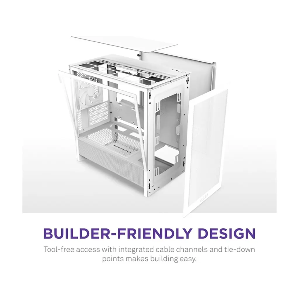 Корпус для ПК NZXT H3 Flow All White (CC-H31FW-01) - фото 8