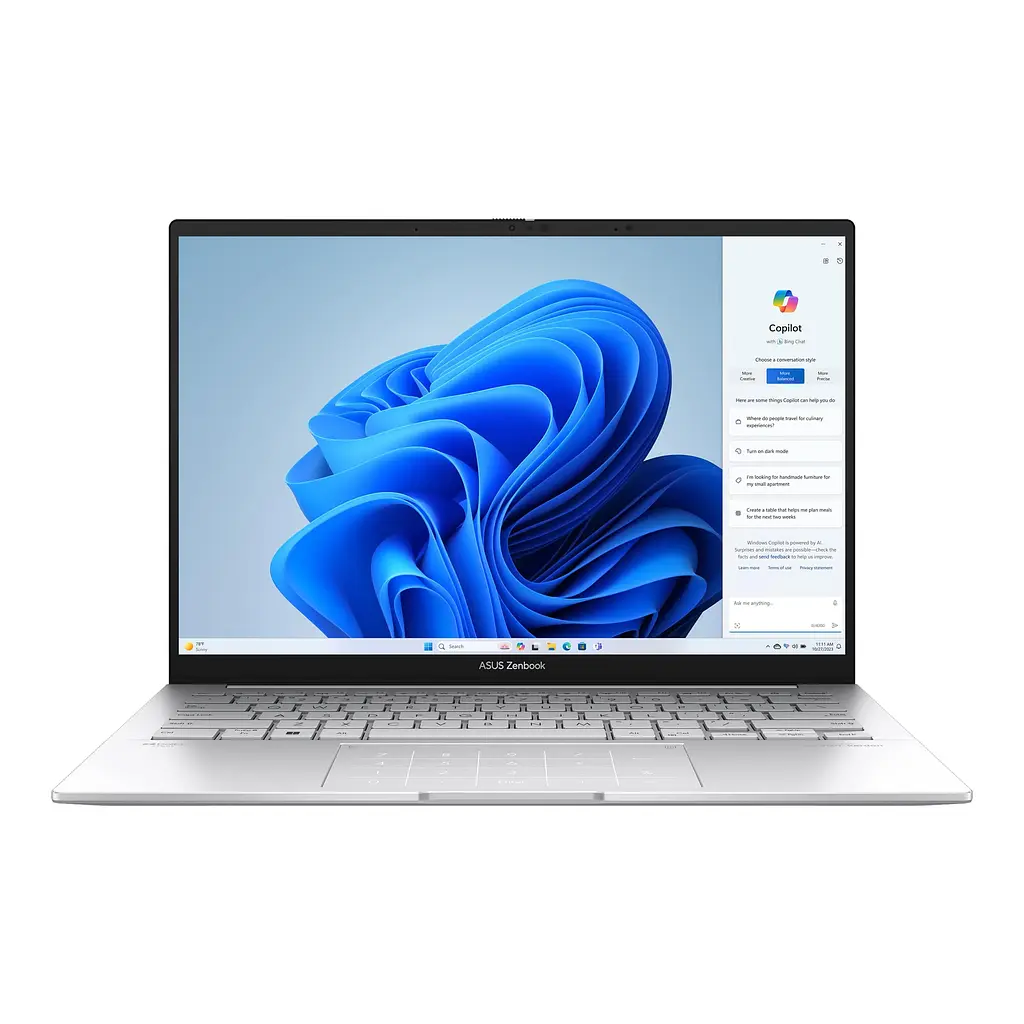 Ноутбук ASUS Zenbook 14 UX3405MA-QD054W 14' FHD OLED, Intel Ultra 7 155H, 16GB, F1TB, UMA, Win11, Сріблястий (90NB11R2-M002D0)