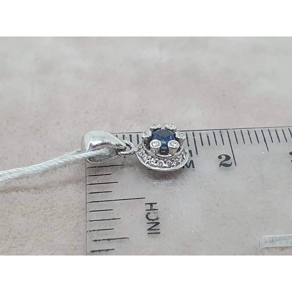 Золота підвіска Ірис з діамантами і сапфіром. 1ПС31196 - фото 4