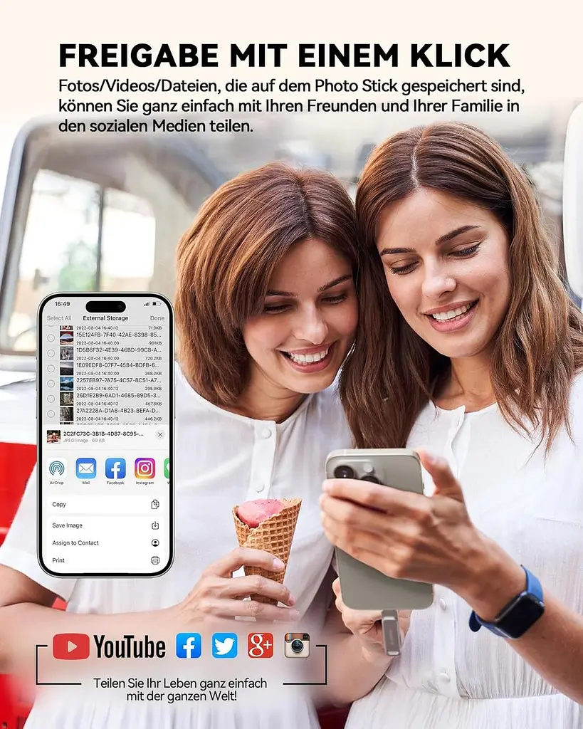 MFi USB-накопичувач 256GB 3-в-1 (USB-C/Lightning/USB) для iPhone 15, iPhone/iPad/Android/PC/ноутбука - фото 4