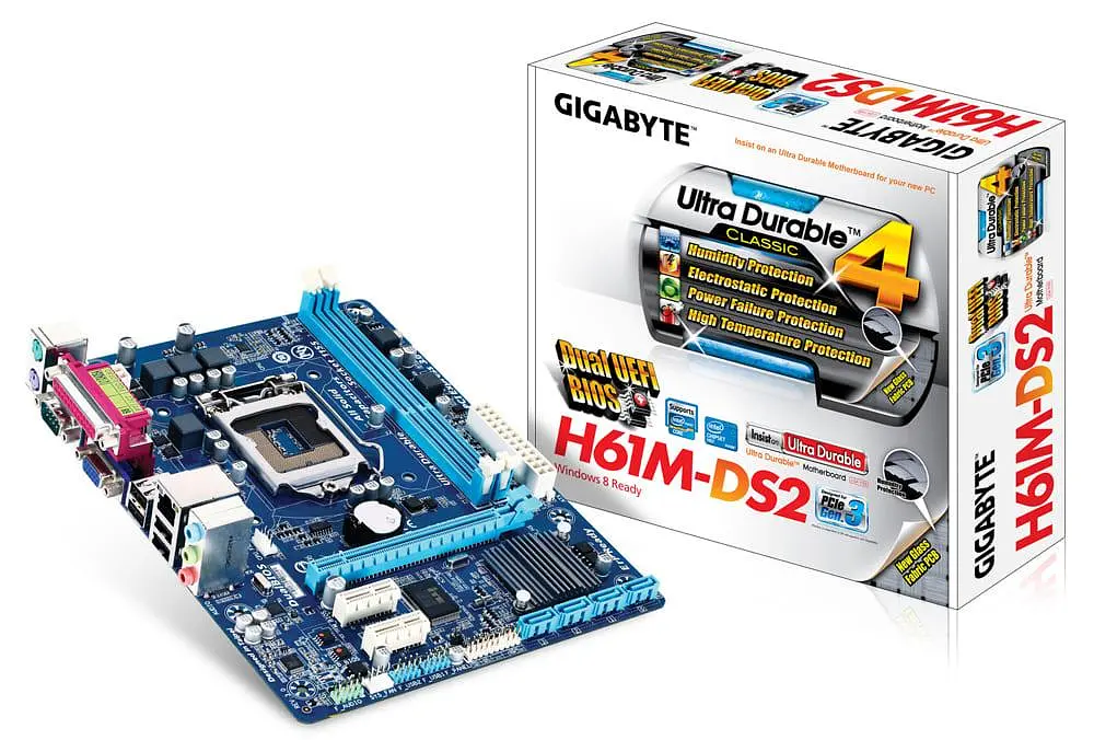 Материнская плата Gigabyte GA-H61M-DS2 (GA-H61M-DS2) (Socket 1155, Intel H61, Micro-ATX) Б/у - фото 4