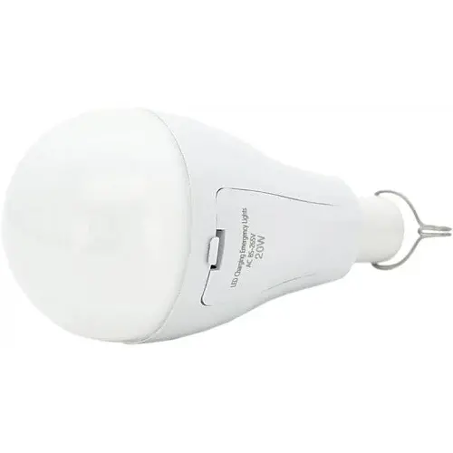 Світлодіодна лампа з акумуляторами E27, 20 Вт, A60, 2*18650, Emergency Bulb, 1400 Лм, 6800K-7300K - фото 2