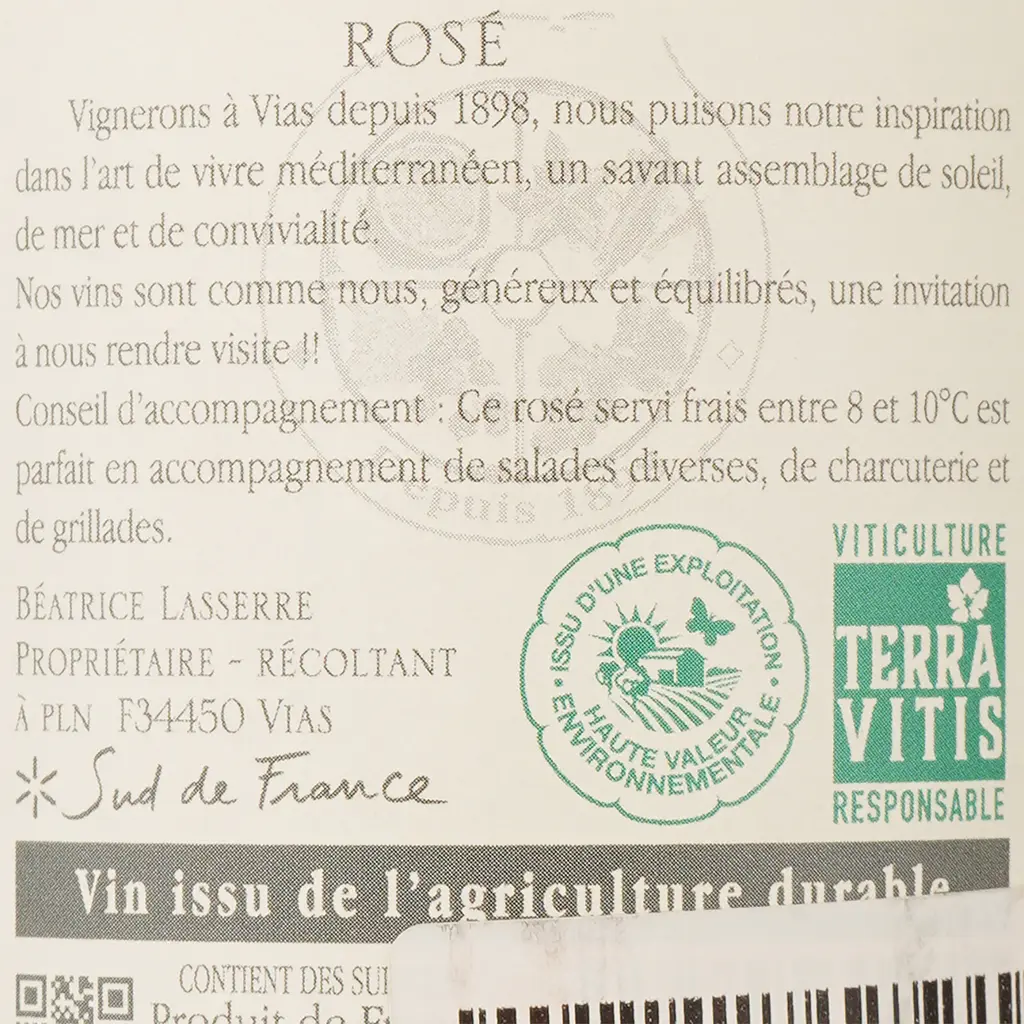 Вино Domaine Lasserre Igp Coteaux De Beziers, розовое, сухое, 0,75 л - фото 4