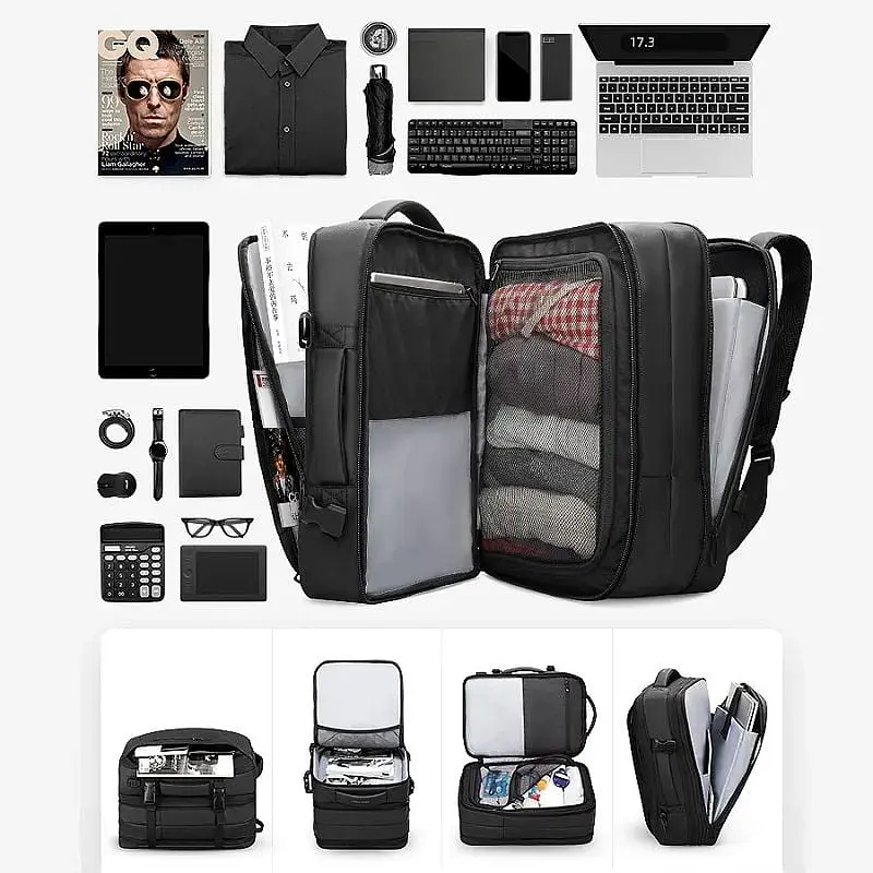 Рюкзак для подорожей Mark Ryden MR9299KR Big Size з можливістю розширення 48 х 32 х 24 27 см Чорний - фото 6