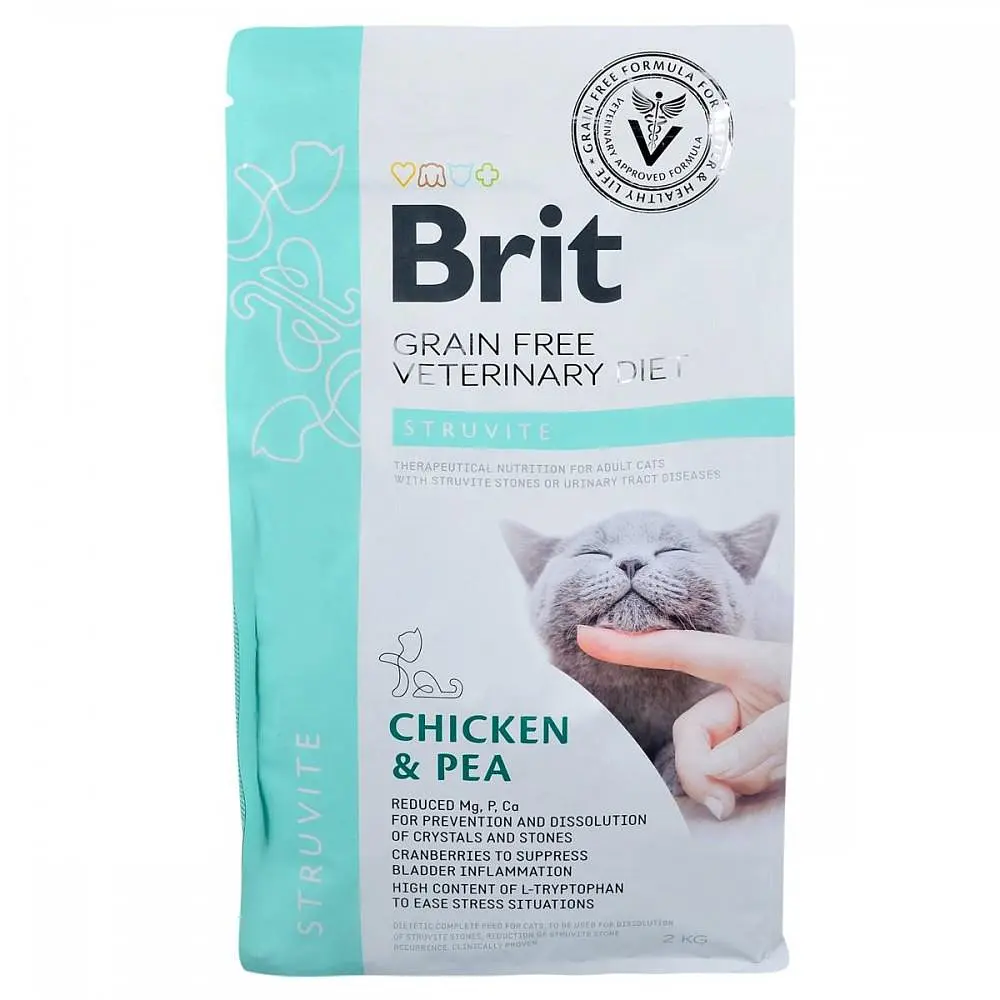 Сухий корм Brit GF Veterinary Diets Cat Struvite 2 кг лікувальний для кішок (курка) - фото 3