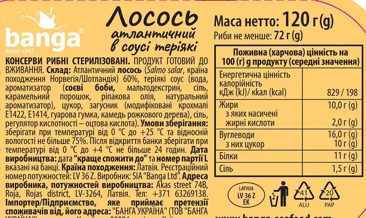 Филе лосося Banga в соусе теряки 120 г - фото 2